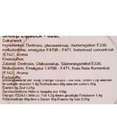 Holland Foodz Lipstick with lollipop content 1 pack (1 x 304 g) - Buy Online on GoSupps.com