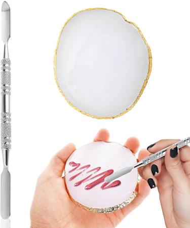 Sibba Resin Nail Art Palette with Stirring Rod - 2 in 1 Painting Palette and Gold Edge Holder - Buy Online on GoSupps.com