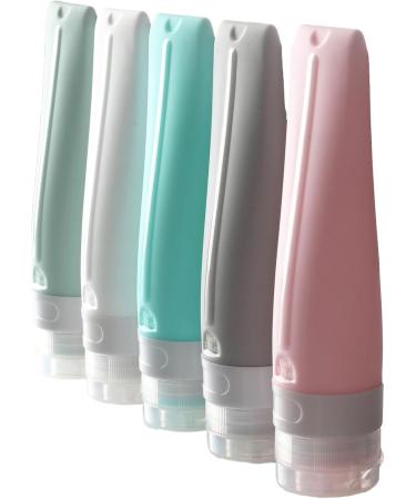 Roseflower 5 Pack Silicone Travel Bottles - 80ml Leakproof Refillable BPA-Free & TSA Approved Travel Accessories for Shampoo Lotion & Shower Gel - Buy Online on GoSupps.com