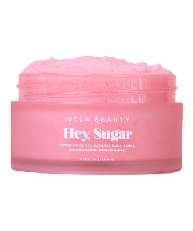 NCLA Beauty Hey Sugar All Natural Body Scrub - Moisturizing Exfoliating Sugar Scrub - Shea Cocoa and Mango Butters - Pink Champagne - 3.38 oz