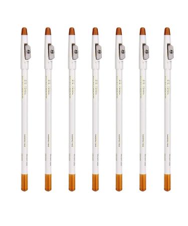 Miaija 6 Pieces Barber Pencils White Professional Beard Pencil with Built-in Sharpener Hairline Outliner Pencil Whiskers Shaping Trace Pencils for Men