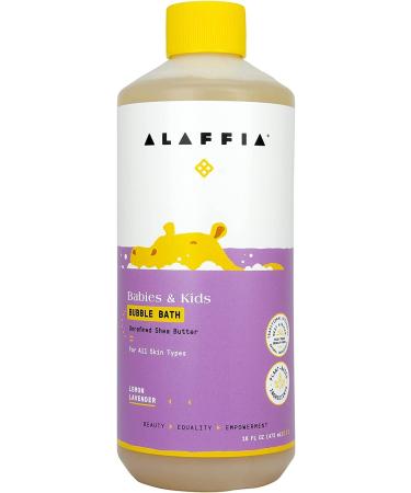 Alaffia Babies and Kids Bubble Bath - Gentle Plant-Based Formula, Paraben & Sulfate-Free, Vegan - Calming Lemon Lavender Scent - 16 Fl Oz - Buy Online on GoSupps.com