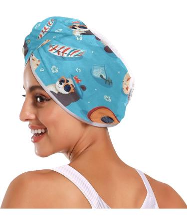 Panda Beach Hair Towel 2 Pack - Super Absorbent Quick Dry Hair Turbans for Women & Girls - Ideal Hair Drying Solution - Buy Online on GoSupps.com