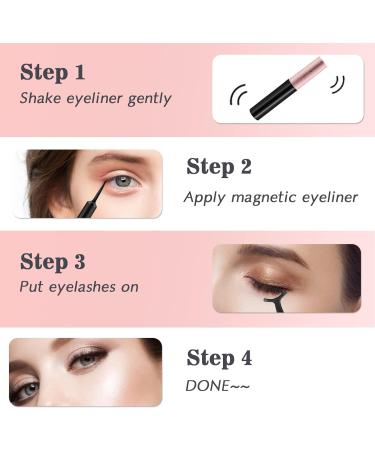 Emalla Magnetic Eyelashes Kit with Eyeliner Tweezers - 7 Pairs of Reusable Natural Looking Lashes - Strong Magnetic False Lashes Kit - Buy Online on GoSupps.com