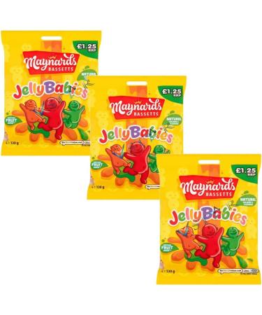 3 x Maynards Bassetts Jelly Babies Sweets Bag 1.25 PMP 130g - Buy Online on GoSupps.com