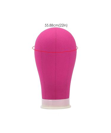22 Canvas Wig Head Tripod Stand with Mannequin for Wig Making Display - Rosy Red (22 Inch) | Includes Tripod Stand, Wig Caps, T-Pins, and Bristle Brush - Buy Online on GoSupps.com