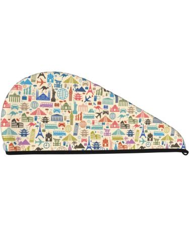 Shop Famous Places Microfiber Hair Towel - Super Absorbent & Quick Dry for Long Curly & Thick Hair | Soft Coral Velvet Wrap for Women - Buy Online on GoSupps.com