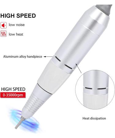 Electric Nail Drill Pen Handle - 35000RPM Manicure & Pedicure Tool for Home Salon (White) - Buy Online on GoSupps.com