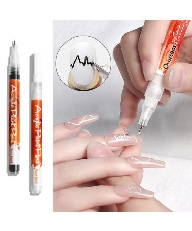 Nail Art Graffiti Stift - Fast Drying Acrylic Painting Pen for DIY Manicure | Waterproof Black Fine Detail Tool for Flower Patterns - Buy Online on GoSupps.com