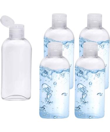Clear Plastic Empty Squeeze Bottles 5 Pack 3.4oz/100ml with Flip Cap TSA Travel Bottle for Shampoo, Conditioner & Lotion (5 Counts) A-5 Counts