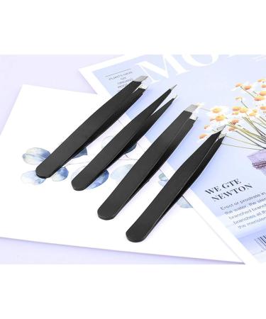 ZJchao Professional Eyebrow Tweezers Set (4PCS) with Travel Case for Men & Women - Perfect for Removing Ingrown & Face Hair - Buy Online on GoSupps.com