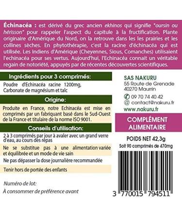 NAKURU | Echinacea | 90 Tablets of 470mg | Boost Range | Made in France | "The Hedgehog's Head!" - Buy Online on GoSupps.com