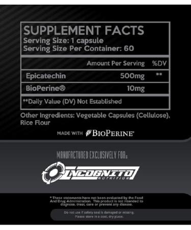 EPICATECHIN | Extra Strength | 500 MGS Per Serving x 60 Servings | Helps Promote Lean Muscle and Strength | Increase Protein Synthesis | May Reduce Myostatin (1) - Buy Online on GoSupps.com