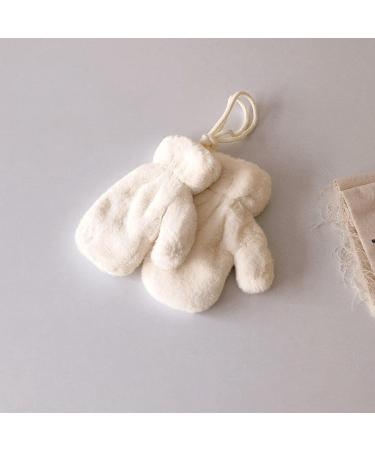 MoonLove Kids Warm Hangable Gloves Full Finger Soft Skin-Friendly Comfortable Plush Mittens Baby Toddler Infant Winter Mitten with String Windproof Coldproof Hanging Neck Hand Warmer White - Buy Online on GoSupps.com