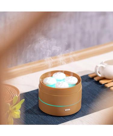 wemee Essential Oil Diffuser USB Steamer Bun Shape Hydrating for Diffusor Night Light Home Small Appliances Cute Brown - Buy Online on GoSupps.com
