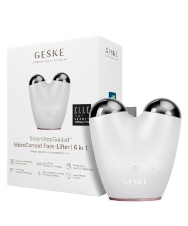Geske |SmartAppGuided Microcurrent Face-Lifter |6 in 1 |Facial Lifting |Face & Jawline Trainer |Face lift |Anti -aging device |Microstrom against wrinkles |Double chin remover Starlight