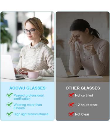 AOOWU Blue Light Blocking Glasses 3 Pack Lightweight Computer Glasses Anti Glare Anti Eyestrain Eyeglasses with Blue Light Filter Clear Lens Anti Blue Light Reading Glasses for Women Men Black White Tortoiseshell - Buy Online on GoSupps.com