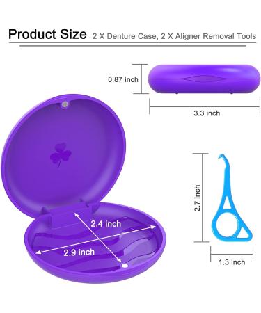BVN 2 PCs Slim Retainer Case - Orthodontic Dental Storage for Braces Mouth Guard and Teeth Aligners - Purple/Violet - Buy Online on GoSupps.com