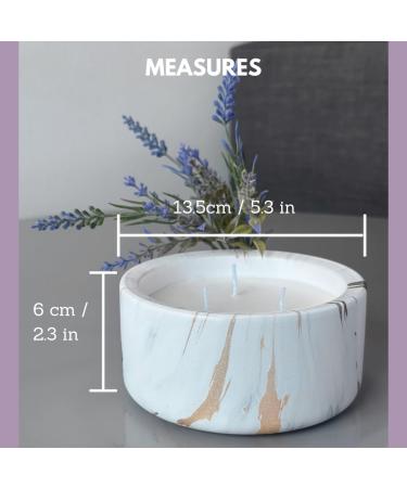 Luxury Lavender Candle - 3-Wick Marble Jar | Scented Relaxation Gift for Women | Aromatherapy & Stress Relief Home Decor - Buy Online on GoSupps.com