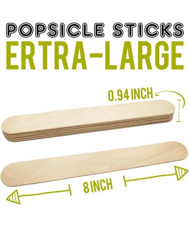 WISYOK 8'' Jumbo Craft Sticks 60pcs - Natural Premium Wood - Multi-Use Tongue Depressors, Plant Labels, Hair Removal - Karlash Jumbo Sticks - Buy Online on GoSupps.com