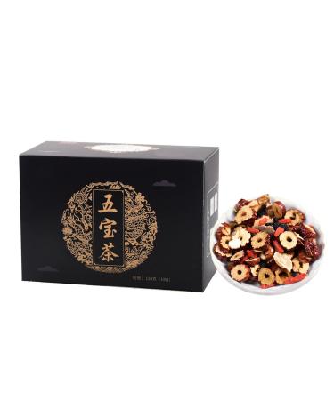 Gavigain Five Treasures Tea Natural Organic Flower Tea Additive-Free Green Food Herbal Tea Long-Lasting Kidney Nourishment Late Night Tonic Health Care Tea 150g