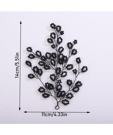 Kercisbeauty Small Black Seed Beads Hair Piece for Women Girls Wedding Brides Small Cute Hair Styling Handmade Jewelry - Buy Online on GoSupps.com