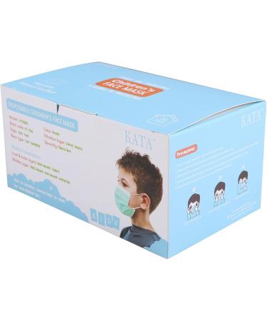 Kata 3-Ply Pleated Disposable Children's Face Masks - Green One Size Box of 50 - International Shipping Available - Buy Online on GoSupps.com