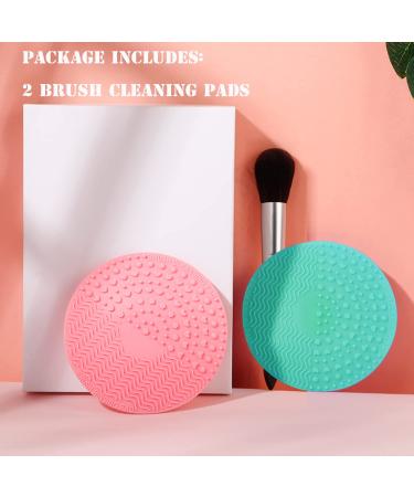 Silicone Makeup Brush Cleaning Pad - Cosmetic Cleaner for Valentines Day (2 Pack - Green & Pink) - Buy Online on GoSupps.com