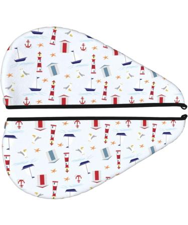 Super Absorbent Nautical Lighthouse Microfiber Hair Towel Wrap - Quick Dry Coral Velvet for Long Curly & Thick Hair | Perfect Gift for Women - Buy Online on GoSupps.com
