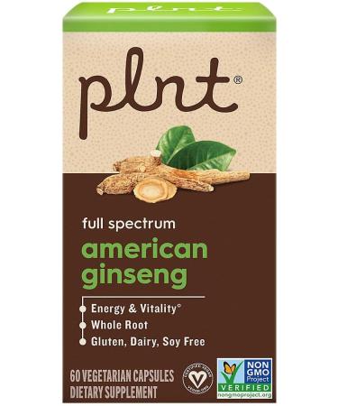 American Ginseng Full Spectrum Whole Root Supports Energy & Vitality (60 Vegetarian Capsules) - Buy Online on GoSupps.com