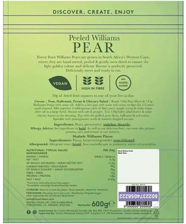 Forest Feast Dried Peeled Williams Pear 600g Vegan Gluten Free High Fibre - Buy Online on GoSupps.com