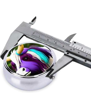 Colorful Cow S Head Round Pill Box - 3 Compartment Organizer for Travel - Portable Black Pill Organizer - Buy Online on GoSupps.com