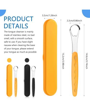 Buy NATOSU Stainless Steel Tongue Scrapers - 2 Pack for Adults & Kids | Metal Tongue Brush with Travel Case | Reduce Bad Breath - Buy Online on GoSupps.com