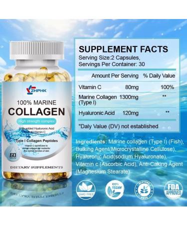 Marine Collagen 1000mg with Vitamin C Hyaluronic Acid - Bone & Joint Health - Buy Online on GoSupps.com