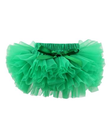 HOOLCHEAN Infant Toddler Baby Girls Super Soft Fluffy Tutu Skirt with Diaper Cover Bloomer 6-12 Months Green