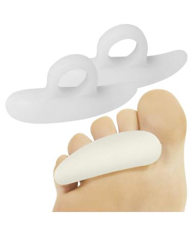 ViveSole Toe Separator For Bunion - Hammer Toe Straightener Pads (Pair) -Corrector for Curled  Crooked  Curved  Overlapping  Clubbed  Claw  Mallet Curling Relief-Right & Left Gel Support Crest Cushion