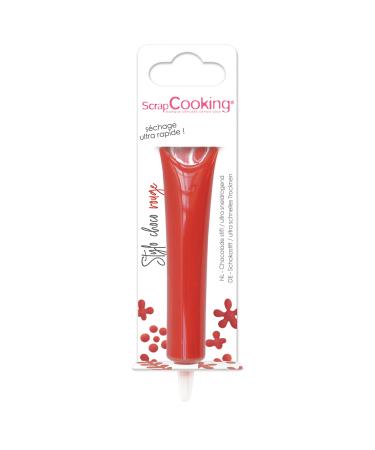 ScrapCooking - Stylo Choco Rouge - Crayon Alimentaire P tisserie 25 g - Stylo D coratif Comestible - crire & Dessiner sur Desserts G teaux & Biscuits No l Anniversaire - 6803 Rouge 25 ml (Lot de 1)