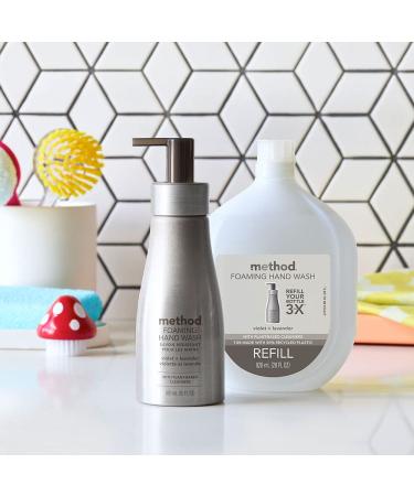 Method Foaming Hand Wash Violet + Lavender 10 oz (Pack of 3) | Biodegradable Formula | Reusable Silver Aluminum Bottle - Buy Online on GoSupps.com