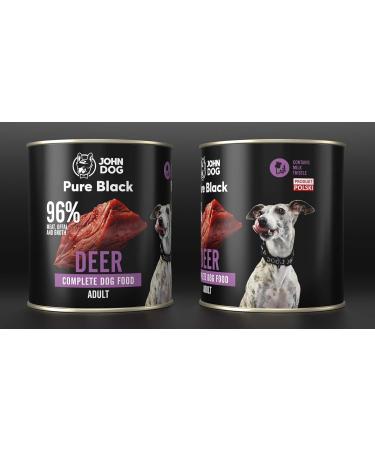 JOHN DOG Pure Black - Premium Wet Dog Food - 96% Meat - Premium Wet Dog Food - Gluten Free - 100% Natural Ingredients - Treats - Buy Online on GoSupps.com
