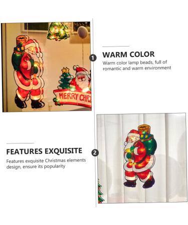 GANAZONO Santa Claus Figurine 1Pc Christmas Santa Claus Suction Cup Lamp Showcase LED Light Festival Supply Santa Claus Lamp - Buy Online on GoSupps.com