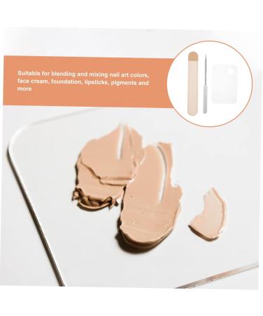 Buy 1 Set Cosmetic Mixing Palette & Tools - Foundation Mixing Tray & Spatula (17.5x15cm) - International Shipping Available - Buy Online on GoSupps.com