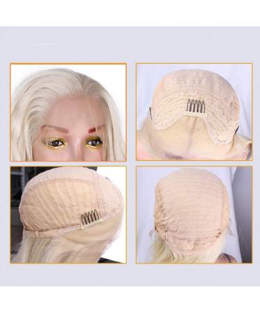 HBINGBING Long Wavy Blonde Synthetic Lace Front Wig - Heat Resistant for Women | Natural Middle Part Wigs for All Skin Tones - Buy Online on GoSupps.com