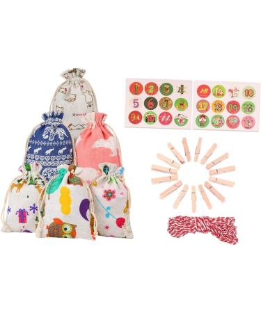 RORPOIR 51pcs Christmas Countdown Calendar Christmas Calendar Pouch Christmas Hanging Halloween Burlap Bag - Buy Online on GoSupps.com