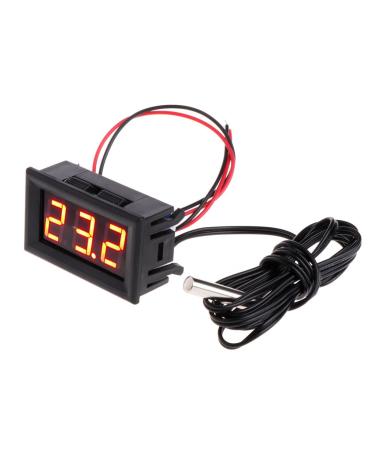 Dchaochao Digital LED Thermometer Gauge Thermometer Car Temperature -50 110 c DC 12v (Red)