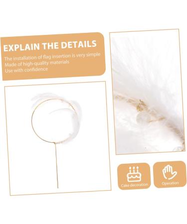 ibasenice Cake Pick Party Supplies Cake Decoration Cake Topper Dessert White Props M White - Buy Online on GoSupps.com