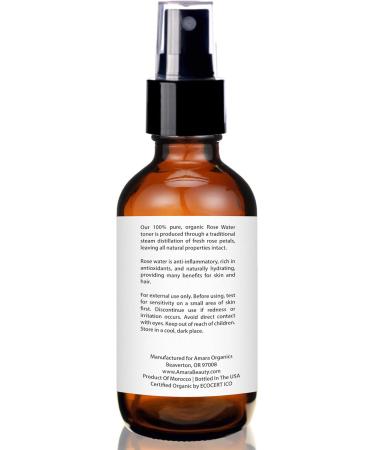 USDA Organic Rose Water Spray - 100% Pure Facial Toner & Hair Mist - Alcohol Free - 4 Oz - Buy Online on GoSupps.com