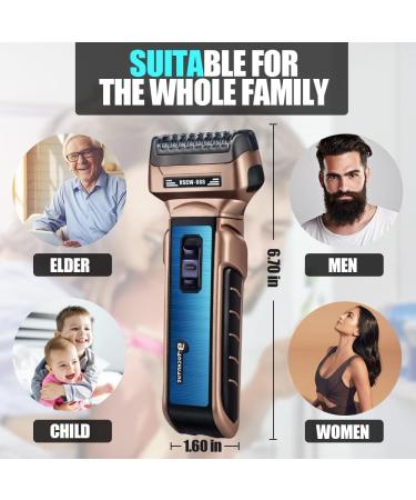 3-in-1 Electric Razor for Men with Beard and Nose Trimmer - Rechargeable Wet/Dry Shaver - Blue - Buy Online on GoSupps.com
