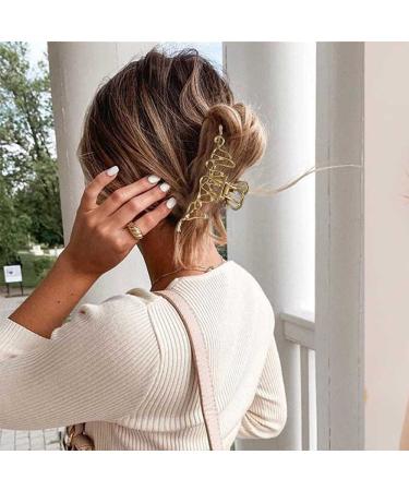 AOPRIE Metal Hair Clips for Women - Large Size Claw Clip 2 Count - Hair Accessories for Girls in Gold and Silver - Buy Online on GoSupps.com