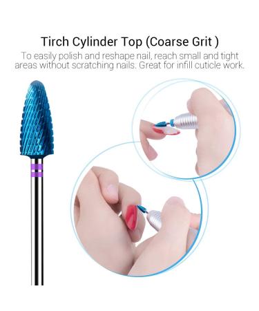 Melodysusie 7x Premium Wolframcarbid Hartmetall Bits Set for Professional Nail Care | Manicure & Pedicure Grinding Heads - Blue - Buy Online on GoSupps.com