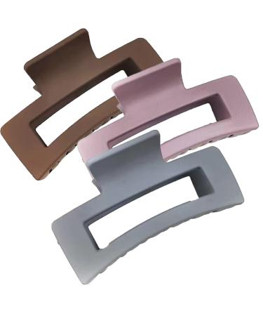 hair clips claw clips claw clips for thick hair sturdy and stable french design hair claw clips suitable for women girls hair accessories (gray brown purple)